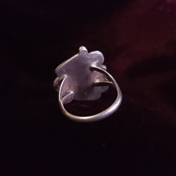 Native American Vintage Navajo Ring Sterling Silver and Turquoise Size 10 - Picture 3 of 3